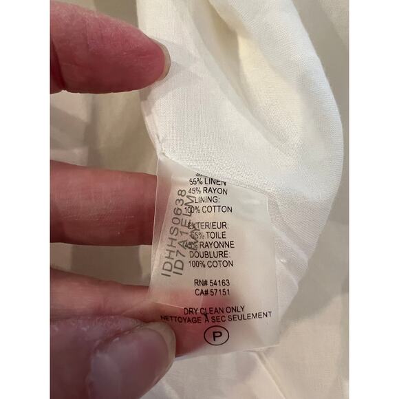 Ivanka Trump Linen Blend Sleeveless Midi Dress Off White 6 - Picture 7 of 7